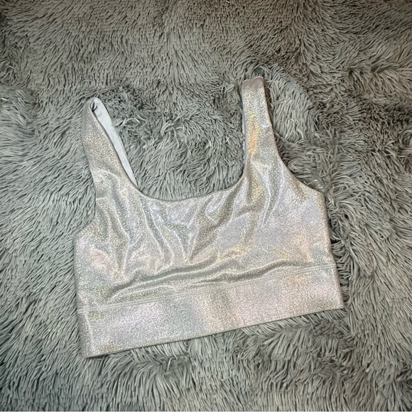 Fabletics SET: Sports Bra/Crop (small) + Legging (Medium) in reflective silver - Picture 5 of 7